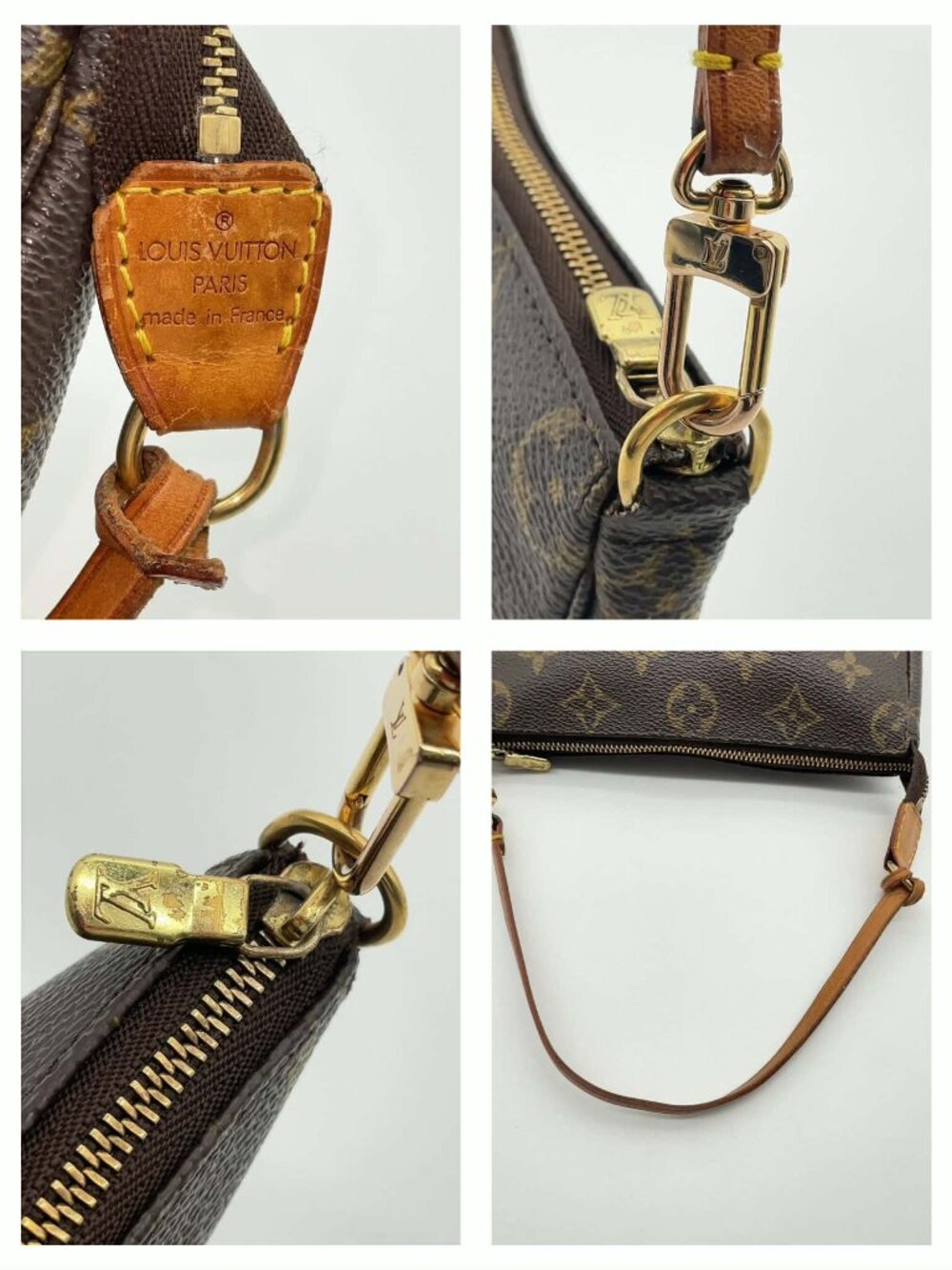 Authentic Louis Vuitton Pochette Accessoires Monogram Shoulder Bag LV Handbag - Picture 12 of 16